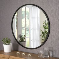Yearn Round Wall Mirror - Black / (h)102cm x (w)102cm