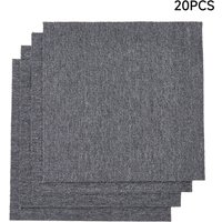 Livingandhome 20Pcs PP Carpet Tiles - Smoke Grey
