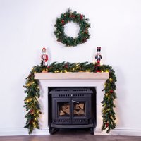 Majestic Dew Pine Garland - Green / Prelit