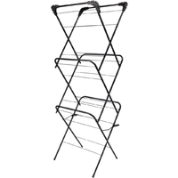 3 Tier Clothes Dryer Airer Foldable Laundry Rack - Black