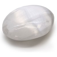 Enchanting 6.5cm Selenite Palm Stone - Grey