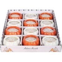 Set of 12 Pumpkin Scented Candles for Autumn Cozy Farmhouse Decor - White