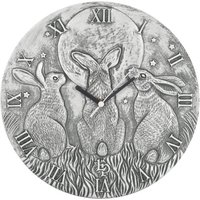 Silver Effect Terracotta Moon Shadows Wall Clock Lisa Parker Artwork - Silver