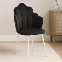 Tian Black Velvet Chair - Black