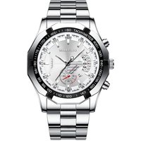 Men's Large Dial Quartz Watch - White