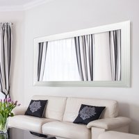 MirrorOutlet Modern Bright White layered Wall Mirror 167 x 75cm - White