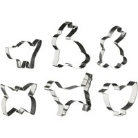 Sucre Set of 6 Animal Shape Cookie Cutters - Silver