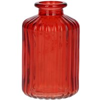 Mini Ribbed Decorative Glass Bud Vase - Cherry Red