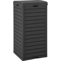 117.5 L Large Trash Bin with Lid and Pull-out Liquid Tray - Black