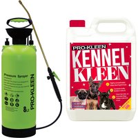 8L Pump Sprayer with 5L Kennel Kleen 3 in Disinfectant Cleaner - Cherry