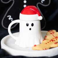 Ghost Shaped Mug with Santa Hat Lid - 500ml