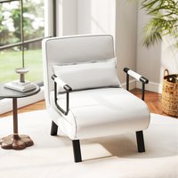 4 in 1 Convertible Sleeper Chair - White