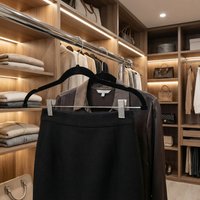 Velvet Trouser Hangers with Clips - Black / 0.5cm / ABS / 2.7kg