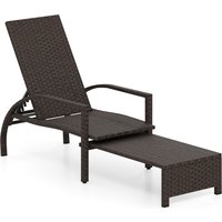 Wicker Reclining Chaise Lounge