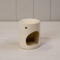 Contemporary White Ceramic Wax Burner - White