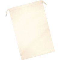 Westford Mill Organic Cotton Drawstring Bag - Natural - 20.5cm x 14cm Cream One Size