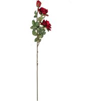 Silk Open Rose Spray - Red