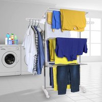 Hyfive Clothes Drying Rack 3 Tier Airer Portable - White / Airer Onlycm