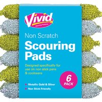 Non Scratch Scouring Non Stick Pads 5 Pack - Gold & Silver