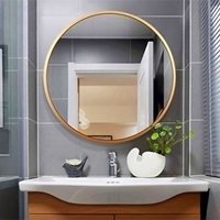 Nordic Hanging Makeup Round Wall Mirror - Gold / 50cm