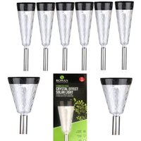 Set of 6 Crystal Solar Lights - White