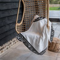 Greek Traditional Meandor Blanket - Black