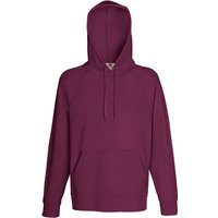 Mens Lightweight Hooded Sweatshirt Hoodie (240 GSM) - Burgundy / L