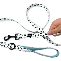 Pretty Pup London Dalmatian Print Dog Lead - Blue - Powder Blue