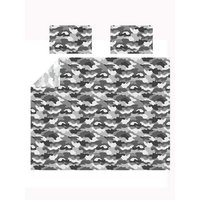 Camouflage Duvet Cover Set - Grey