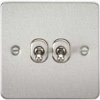 Knightsbridge Flat Plate 10AX 2G 2-way toggle switch - brushed chrome - FP2TOGBC - Brushed Chrome