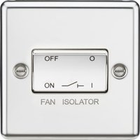 Knightsbridge 10AX 3 Pole Fan Isolator Switch - Rounded Edge Polished Chrome - - Polished Chrome
