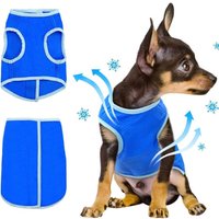 Small Dog Cooling Vest Pet Coat Jacket Breathable Instant Cooling Vest - Blue
