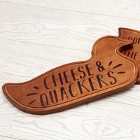 Cheese and Quackers Wooden Charcuterie Board - Brown