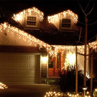 Warm White Outdoor Connectable Icicle Mains Powered Lights - Warm White / 5m