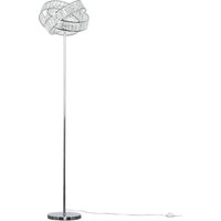 Polished Chrome Clear Acrylic Jewel Intertwined Ring Design Floor Lamp - Silver