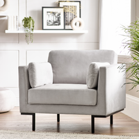 FurnitureboxUK, Evelyn Living Room Velvet Fabric Sofa - Taupe / 1 FurnitureboxUK, Evelyn Living Room Velvet Fabric Sofa - Taupe / 1