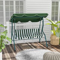 Outsunny Garden Swing Chair with Adjustable Canopy - Green