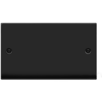 Matt Black 2 Gang Blank Plate - Matt Black