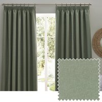 Dawn Blackout Pencil Pleat Curtains - Eucalyptus / 183cm / 168cm