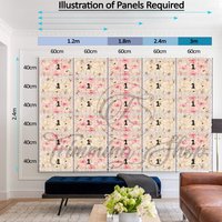 Artificial Flowers Wall Panels - White and Dusty Rose