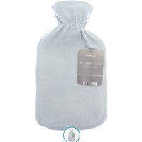 Hot Water Bottle with Super Soft Fleece Cover - Grey / PolyesterRubber / Plain