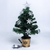 Snowflake LED Fibre Optic Christmas Tree - Natural Green / Less than 3ft