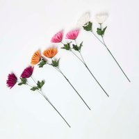 Set of 4 Artificial Autumn Chrysanthemum Stems - Multi Colour