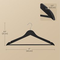 Solid Birch Wood Coat Hangers with 360 Swivel Hooks - Black