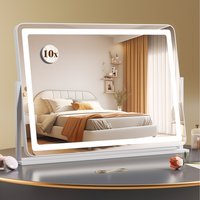 Shatterproof Tabletop Mirror - White