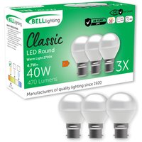 B22 Bayonet Non Dimmable LED Golf Ball Light Bulbs Warm White 4.7 W - Warm White - 2700K / 3