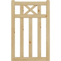 Darphe Traditional Wooden Fence Gate - Light Yellow / 120cm / 120 x76