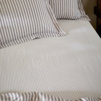 Hebden Melange Stripe Fitted Sheet - Mauve / King