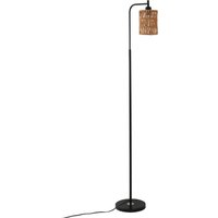 Modern Floor Lamp with Cylindrical Shade - Brown