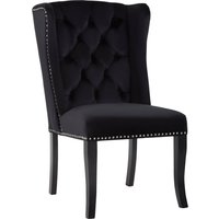 Kensington Townhouse Black Velvet Dining Chair with Dark Legs - Black